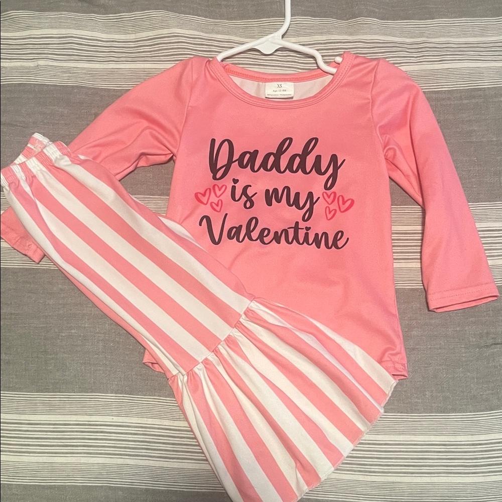 Pink Kids Matching Set - Daddy is My Valentine
